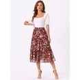 thumbnail image 2 of DARING DIVA Women's Chiffon Tiered A-Line Maxi Skirt S Burgundy, 2 of 6