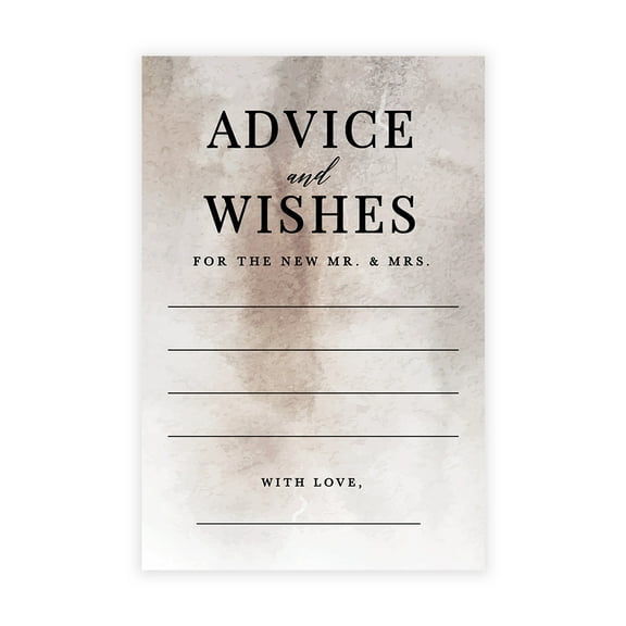 Koyal Wholesale Earthy Watercolor Wedding Advice & Well Wishes Guest Book Cards for Bride and Groom, 56 Pack