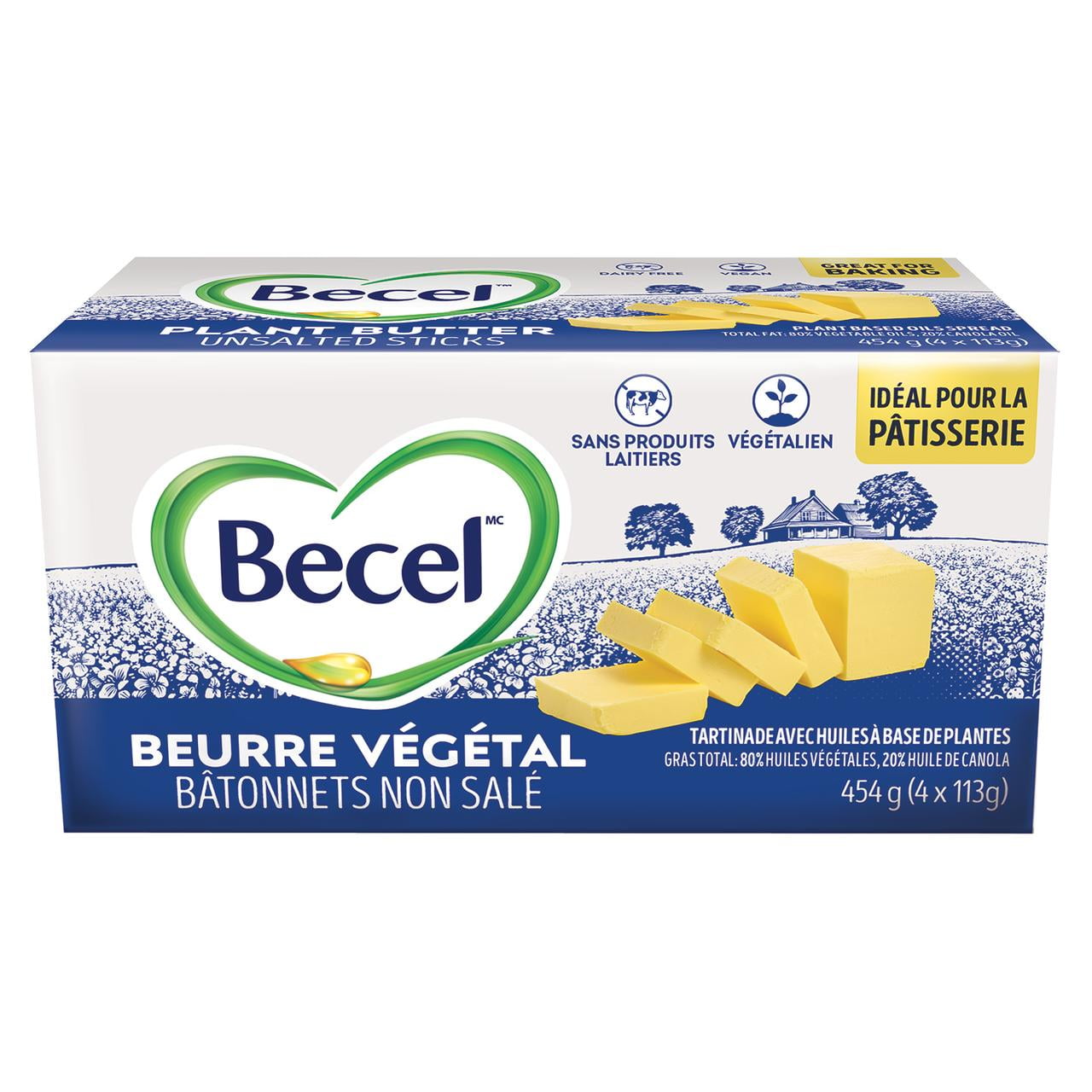 Becel Margarine Unsalted Sticks, 4 x 113g