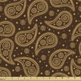 thumbnail image 1 of Brown Paisley Fabric by the Yard, Classical Eastern Chocolate Tones Motifs Repetitive Illustration, Decorative Upholstery Fabric for Sofas and Home Accents, 2 Yards, Chocolate and Ginger by Ambesonne, 1 of 4