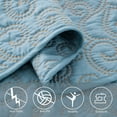 thumbnail image 5 of Home Soft Things 4-Piece Reversible Damask Embroidery Bedspread Set, Forget Me Not, Oversized Queen 110"x120", 5 of 6