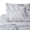 thumbnail image 3 of Marina Decoration Printed 600 Thread Count Soft Deep Pocket Hotel Standard Long Staple Cotton Blend Percale All Season 3 Pieces Bedding Sheet Set, White Marble Pattern Twin/Single Size C84, 3 of 3
