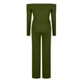 thumbnail image 6 of Gytharion Lounge Sets for Women 2 Piece Outfits Long Sleeve Off The Shoulder Tops and Elastic Waist Long Pants Sets Fashion Slim Fit Tracksuit Sets for Prom Party, 6 of 7