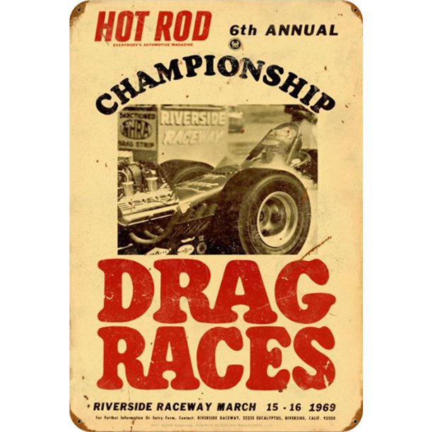Placa Metal Vintage Campeonato Hot Rod Pintura Hierro Rectangular 20x30cm