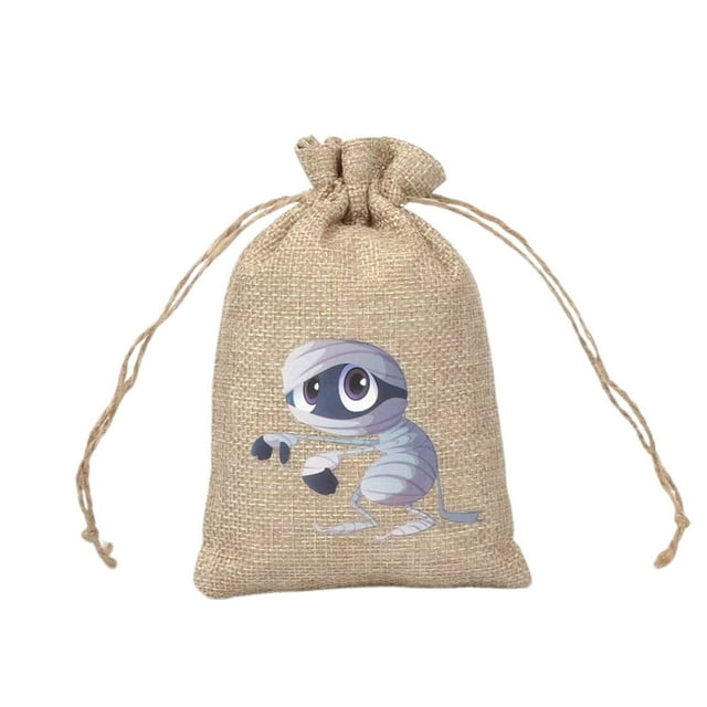 Home Textile Storage Halloween Glow In The Dark Drawstring Bag Linen Storage Pouch For Candy Jewelry Perfume for Trick or Parties