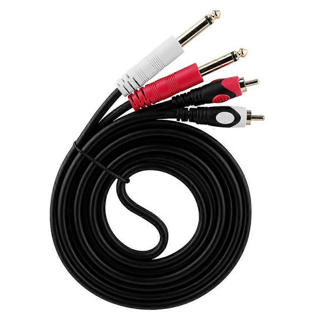 Câble o bicolore 2 pièces 6,35 vers RCA, prise jack 6,35 mm 1/4' pour KTV (2 m)