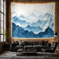 thumbnail image 6 of Mountain Landscape in Blue Watercolor, Tranquil Minimalist Art for Nature Lovers, Scenic Wall Art, Housewarming Gift Tapestry Wall Hanging for Living Room, Bedroom and Dorm, 6 of 7