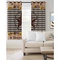 thumbnail image 2 of Star Country Blackout Curtains for Bedroom Living Room Darkening Curtains 63 Inches Long Farmhouse Sunflower Texas Retro Checkered Window Curtain 2 Panels Set Window Treatment Grommet Drapes 52"x63", 2 of 9