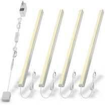 Cefrank V-Shape LED Cabinet Lights – 4 Pack 12-Inch Warm White 3000K Under Cabinet Lighting Kit, 1200 Lumens, Easy Install