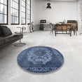 thumbnail image 3 of Ahgly Company Indoor Round Mid-Century Modern Light Purple Blue Oriental Area Rugs, 8' Round, 3 of 6