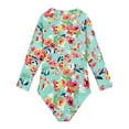 thumbnail image 3 of 2-8T Toddler Little Girls Zipper Long Sleeve Rash Guard One Piece Swimsuit Kids UPF 50+ Sun Protection Swimwear Bathing Suit, 3 of 4