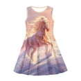 thumbnail image 3 of FOR U DESIGNS Horse Snowfield Sleeveless Princess Dress Casual A Line Tutu Dresses for Travel, Holiday, School Dance Swing Dresses Girls Twirly Skater Dress Size 13-14, 3 of 6