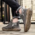 thumbnail image 6 of Men's Casual Genuine Leather Shoes Outdoor Lightweight Breathable Hand-Stitched Boots for Driving Walking Classic Shoes Gray 7 US, 6 of 7