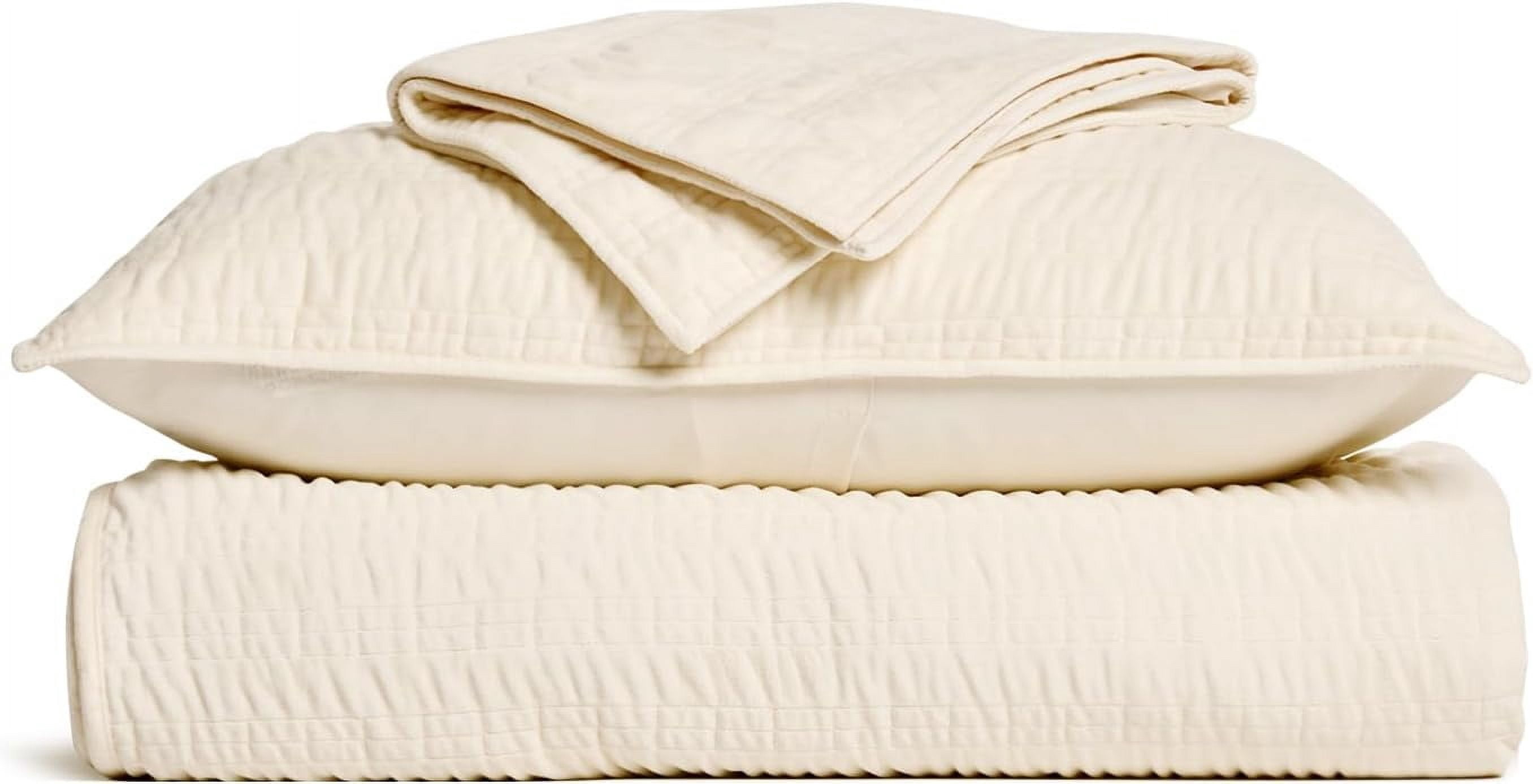 EVERGRACE Velvet Quilt King Size, Luxury Velvet Bedding Set, Ultra Soft Ruched Quilt Sets, Lightweight Comforter Vintage Textured Bedspread Coverlet with 2 Shams for All Season, Cream White