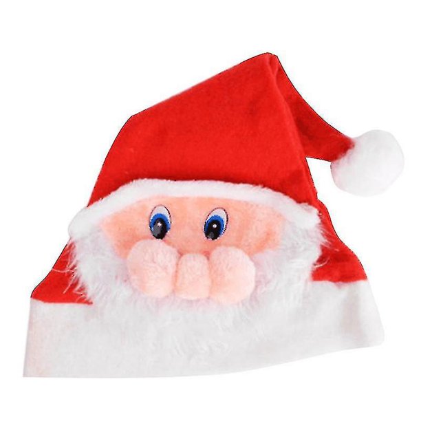 Gorro de Navidad Gorro de Papá Noel Cara de Papá Noel Gorro de Navidad Gorro navideño de Navidad Espesar Felpa Diadema de Papá Noel de Navidad Decoración navideña para Navidad Año