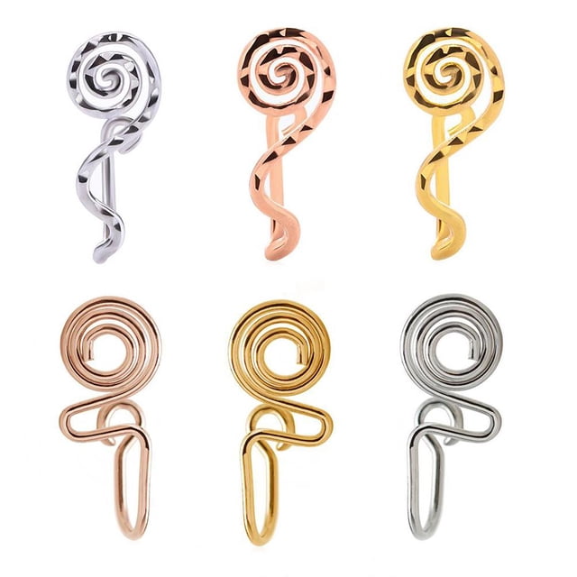 De Aros Falsos Para La Nariz Para Mujer, Aros Para La Nariz, Aro Para La Nariz Con Personalidad Para Mujer, Clip Simple Sin Agujeros, Aro Para La Nariz En Forma De U 6 Uds Eigraketly AP005779-00
