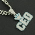 thumbnail image 4 of Men Women Hip Hop Crown Letter CEO Pendant Necklace With Crystal Cuban Chain HipHop Iced Out Bling Necklaces Fashion Charm Jewelry, 4 of 4