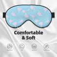 thumbnail image 3 of PAYOHTO Pink Blue Floral Bloom Soft Sleep Mask Comfort Pure Silk Eye Cover for Travel Office Camping, 3 of 7