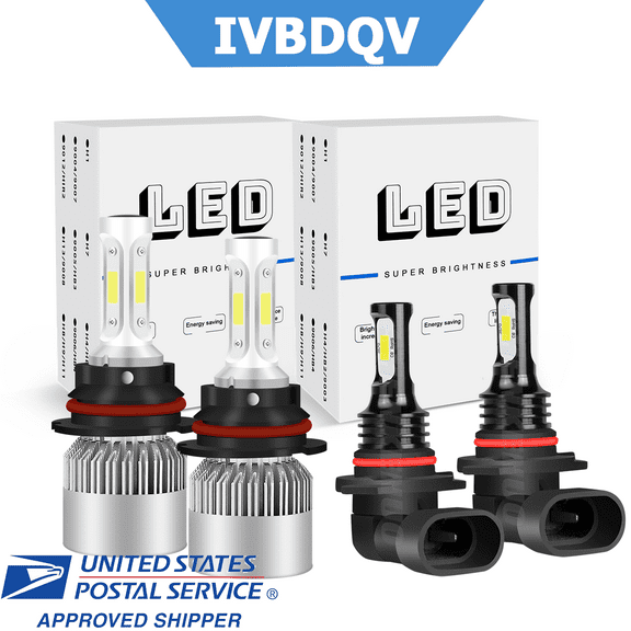 For Ford F250 Super Duty 1999-2004 LED Headlight 9007 High/Low Beam 9006 Fog light Bulbs kit 4Pcs