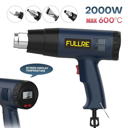 

2000W Heat Gun with LCD Digital Display Dual Speed Airflow Stepless Adjustment 752°F~932℉ (400℃-500℃)
