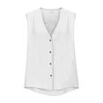 thumbnail image 5 of Women's Tank Tops 2026 Fashion Sleeveless Vest Cotton Linen Button Down Vests Summer Undershirts Camisole for Women, 5 of 8