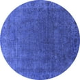 thumbnail image 1 of Ahgly Company Indoor Round Oriental Blue Industrial Area Rugs, 7' Round, 1 of 4