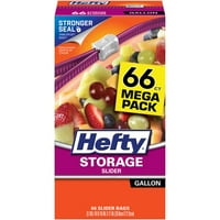 Hefty Slider Storage Bags, Gallon, 66 Ct