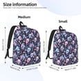 thumbnail image 3 of Honeii cool Skull flower Print Canvas College Laptop Backpack, Durable Rucksack Travel Notebook Bag School Backpack Book Bag for Men Women-Medium, 3 of 7