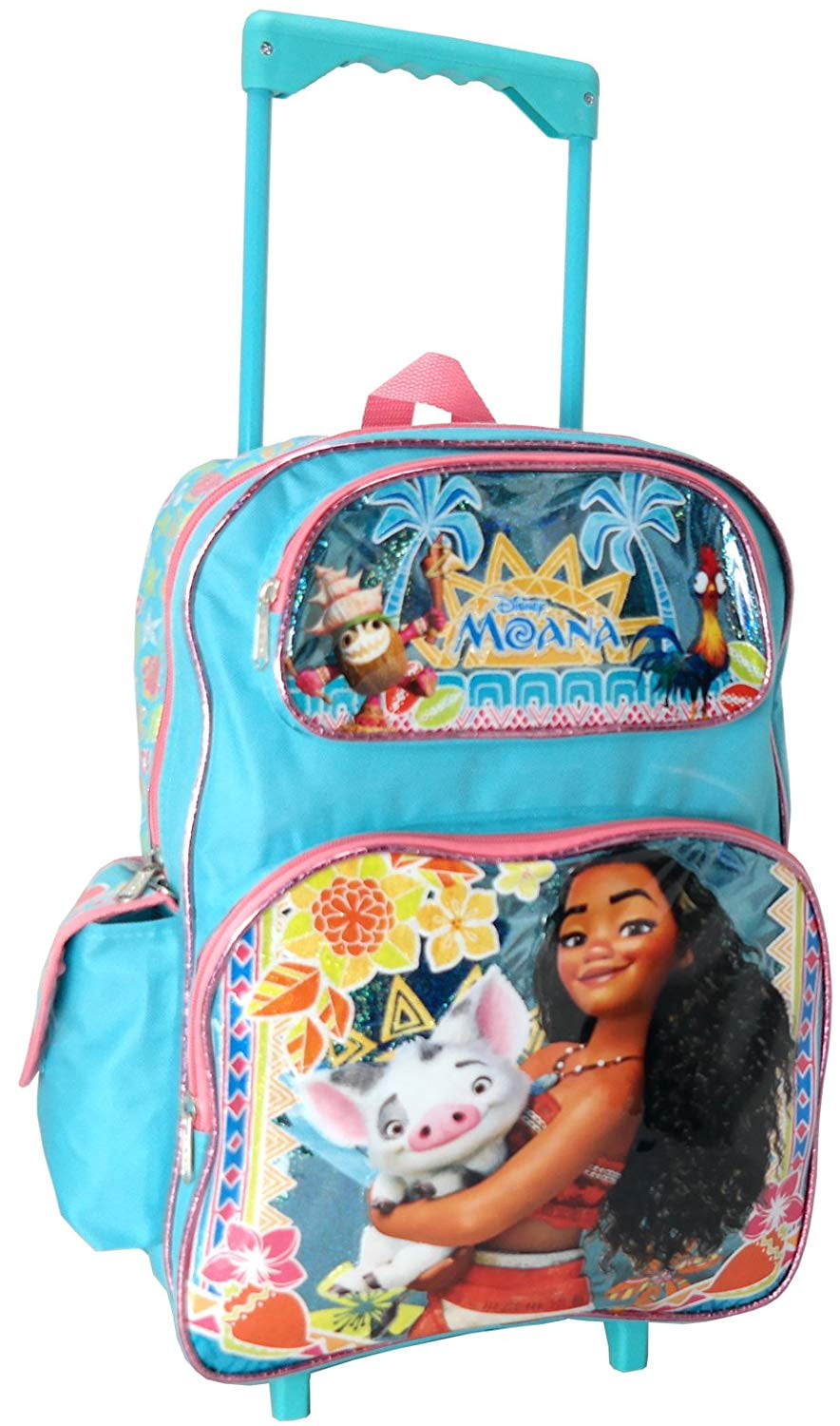 Disney Moana 16 inch Large Rolling/Roller Girls backpack 