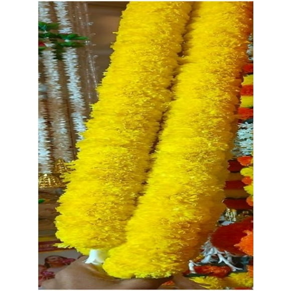 Serene Crafts Large Yellow Artificial Garland String 5 Feet - Pack of 6