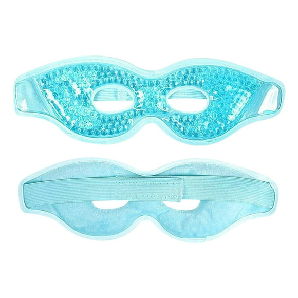 Riforla Gel Eye with Eye Holes Gel Bead Cold Eye Packs for Puffy Eyes & Swelling Reusable Hot Cold Compress Heat Ice Gel Pack Green and Blue 20ml Blue