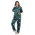 thumbnail image 2 of FEREMO Women's Floral Print 2 Piece Sleepwear Button Down Long Sleeve Shirt and Pants, 2 of 5