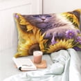 thumbnail image 4 of Fotbe Daisy Sunflower Lazy Cat Funda de Almohada Decorativa Estilo Occidental, Lujo en Algodón, Fundas para Almohadas King, Cojín Estampado para Decoración del Hogar-14"x20", 4 of 6
