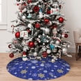 thumbnail image 5 of Rateoe Golden Snowflakes Royal Blue Print Christmas Tree Skirt 30" for Xmas Holiday New Year Party Circle Tree Mat Ornaments Decoration, 5 of 7