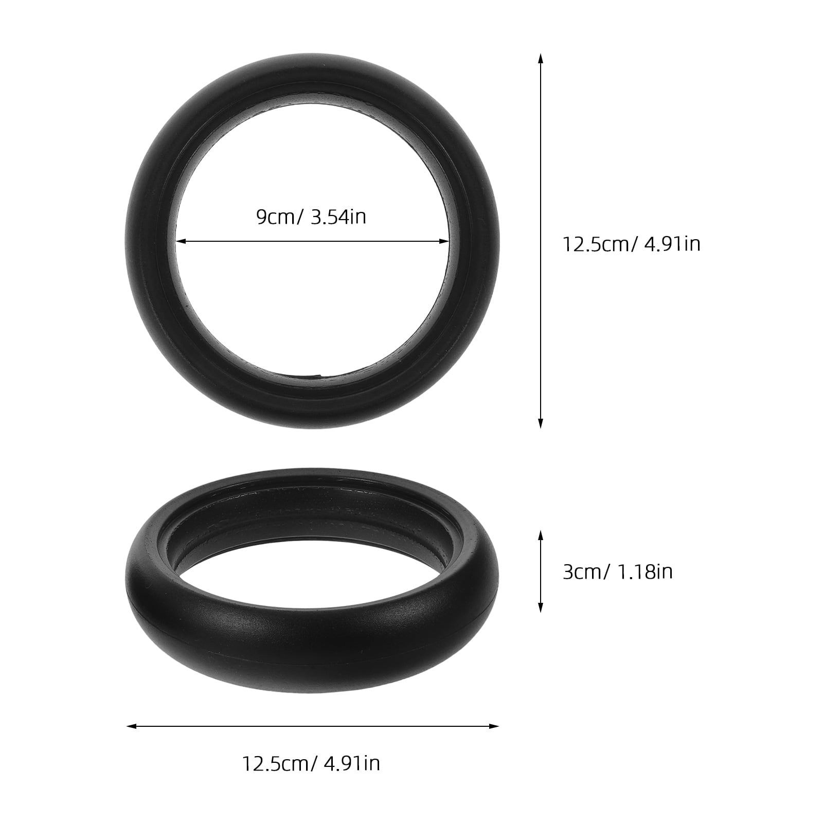 OUNONA Black Smooth Rubber Outer Tire for Stroller Wheel Replacement, Universal Fit Pushchair Wheel Accessory