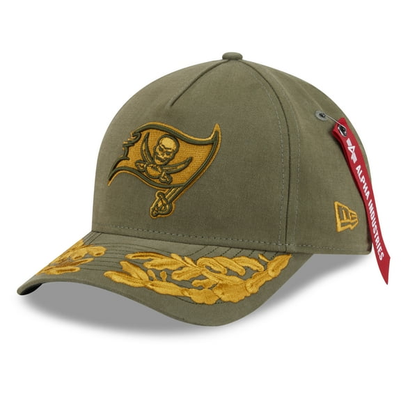 Men's New Era x Alpha Industries Olive Tampa Bay Buccaneers A-Frame 9FORTY Adjustable Hat