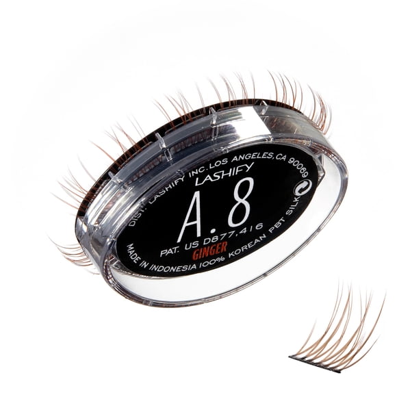 Extensiones de pestañas Gossamer de 8 mm Lashify Amplify Recarga de pestañas postizas DIY de color jengibre para una apariencia natural