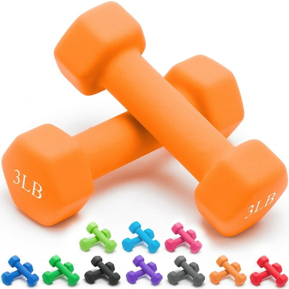 Portzon 10 Opciones De Colores Compatibles Con Juego De 2 Mancuernas De Neopreno De 1 A 16 Libras Antideslizantes Con Forma Hexagonal