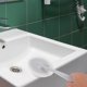 thumbnail image 4 of GOOHOCHY Cepillo de limpieza de esponja de mango largo, 1 pieza, herramientas de lavado con cabezal de cepillo reemplazable para cocina, inodoro, baño, gris y blanco. 1 cepillo y 2 cabezales de, 4 of 8