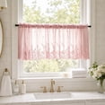 thumbnail image 5 of 39" × 18" Embroidered Lace Sheer Kitchen Curtain Valance, Rod Pocket Floral Window Treatment for Small Windows, 5 of 8
