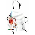 thumbnail image 1 of Guitar Apron Colorful Polygonal Musical Instrument Strings Butterflies Nature Themed Elements, Unisex Kitchen Bib Apron with Adjustable Neck for Cooking Baking Gardening, Multicolor, by Ambesonne, 1 of 3