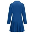 thumbnail image 4 of cfhntfmh Robes Mini pour Femmes Formelles à Manches Longues à Col à Revers Boutonnées Robe Chemise Tendance Ample Plissée Robe de Travail, 4 of 7