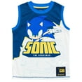 thumbnail image 5 of SEGA Sonic The Hedgehog Big Boys Mesh Athletic Tank Top Shorts Outfit Set White / Blue 18-20, 5 of 5