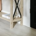 Woven Paths Magnolia Metal X Console Table, White Oak