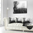 thumbnail image 2 of Designart Black and White Misty Landscape Panorama - Landscape Printed Throw Pillow - 16x16, 2 of 4
