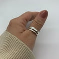 thumbnail image 6 of SS DESIGNS Silver Double Layer Chunky Stackable Thick Adjustable Ring-Thumb Ring, 6 of 9