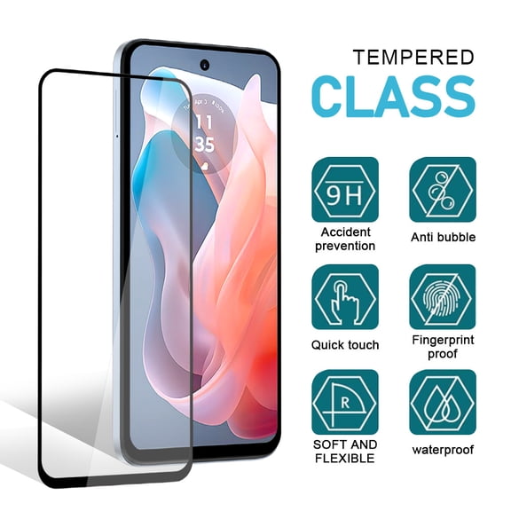 TASHHAR Moto G Play 2024 Screen Protector,2 Pack HD Clear Black Border Tempered Glass 9H Hardness Scratch Resistant Bubble Free Rugged Durable Easy Installation