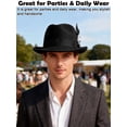 thumbnail image 6 of Gustave Felt Fedora Trilby Hat for Men Women Short Brim Vintage Jazz Panama Church Dress Hat with Feather Band - Black, 6 of 7