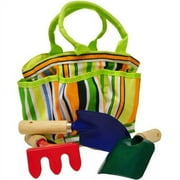 G & F 10012 JustForKids Kids Garden Tools Set with Tote Hand Rake Shovel Trowel of Metal, Age Kids