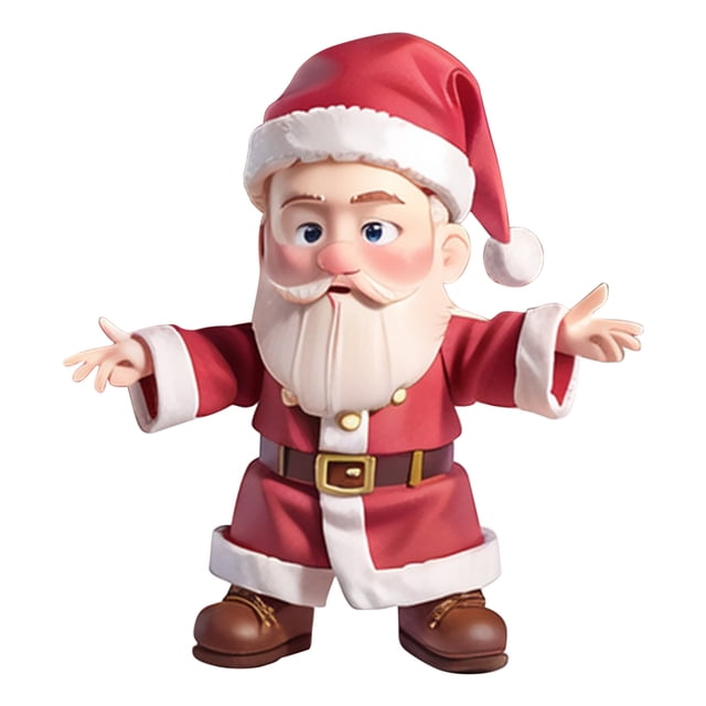 D Christmas White Beard Santa Resin Craft Ornament, Mini Figurine For Tabletop Or Shelf Display